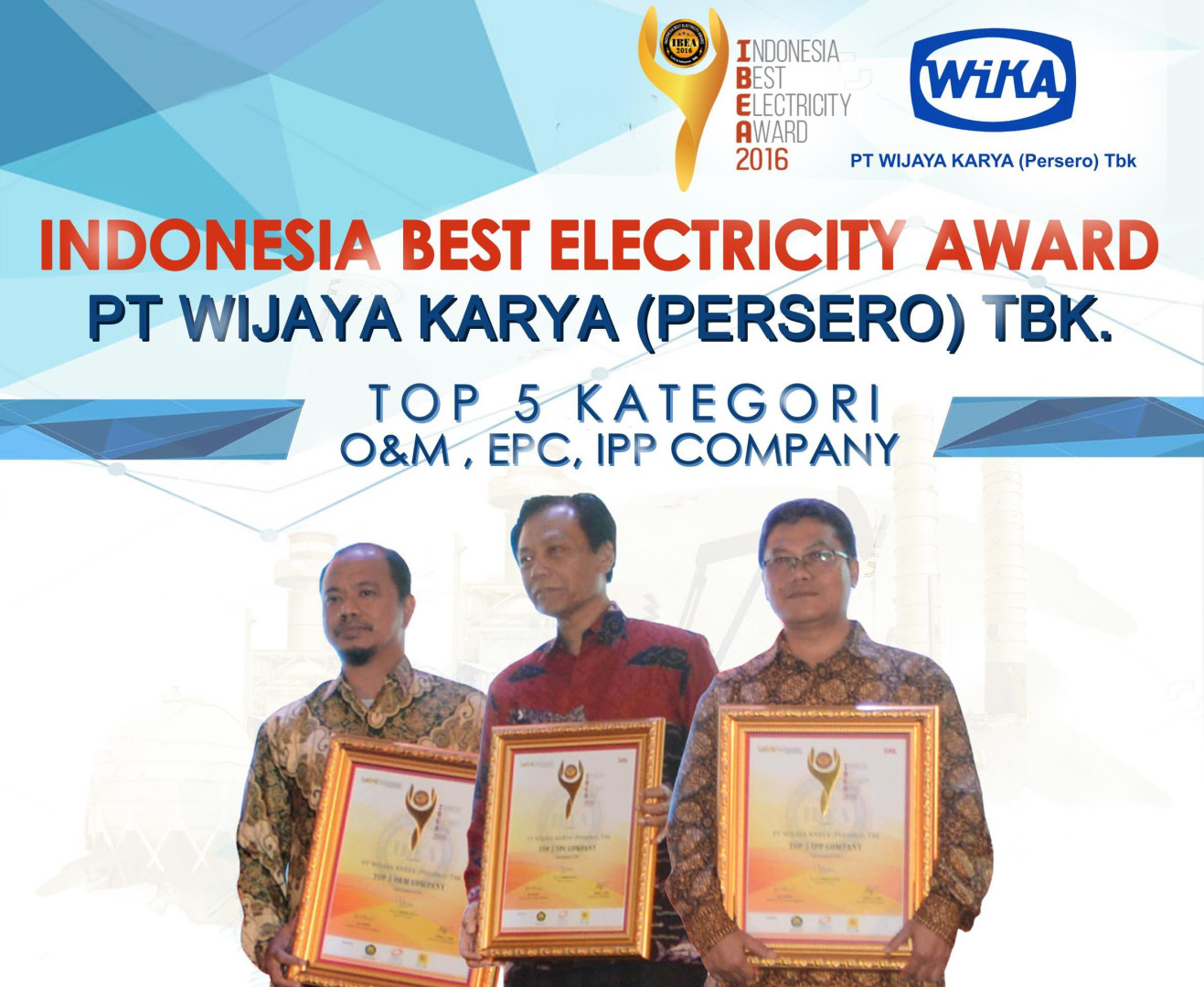 WIKA Achieves in Indonesia Best Electricity Award 2016 Image