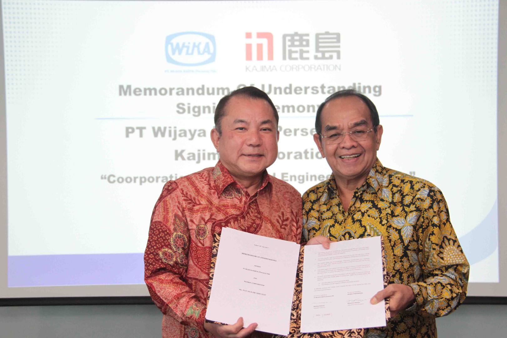 WIKA â€“ Kajima Corporation Signed a MoU in the field of R&amp;D Image